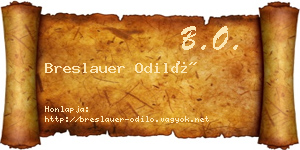 Breslauer Odiló névjegykártya